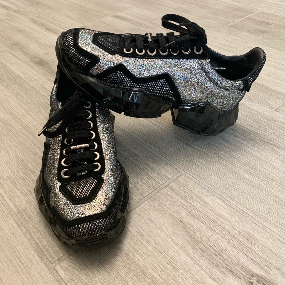 Jimmy Choo black diamond sneakers